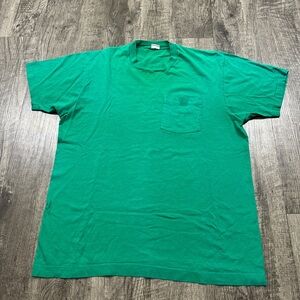 Vintage 80s Fruit of The Loom Single Stitch Selvedge Pocket T Shirt